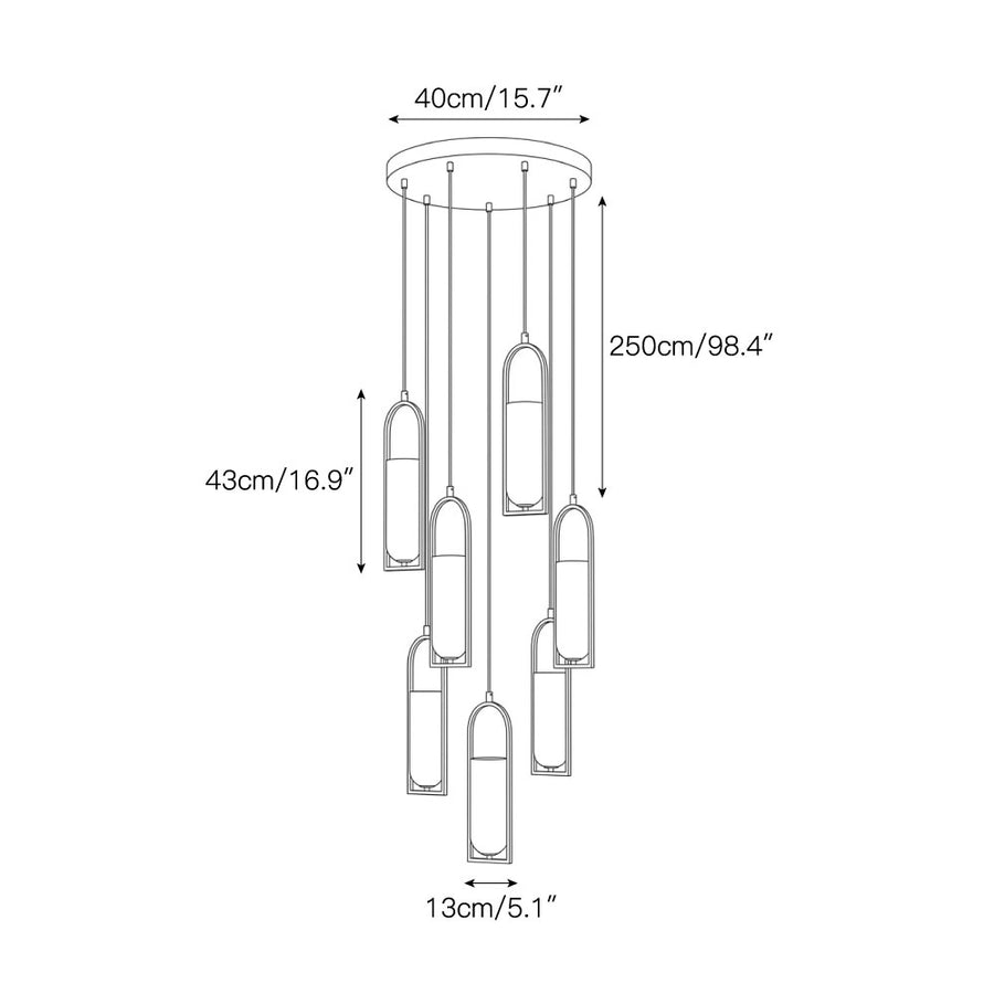 Melange Alabaster Cluster Chandelier – detail 6 — Dimension drawings 5