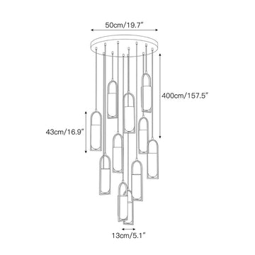 Melange Alabaster Cluster Chandelier – detail 8 — Dimension drawings 7