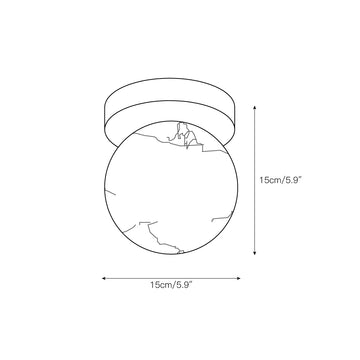 Melange Alabaster Ceiling Light – detail 3 — Dimension drawings 1