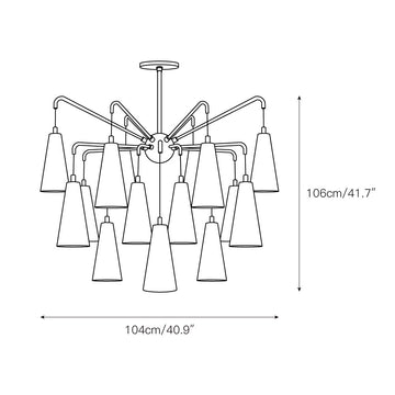 Mika Chandelier – detail 3 — Dimension drawings 1