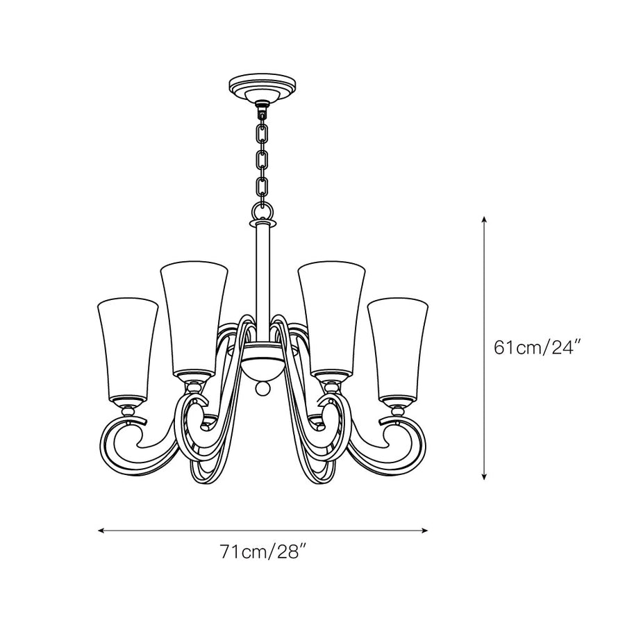 Milbury Chandelier – detail 3 — Dimension drawings 1