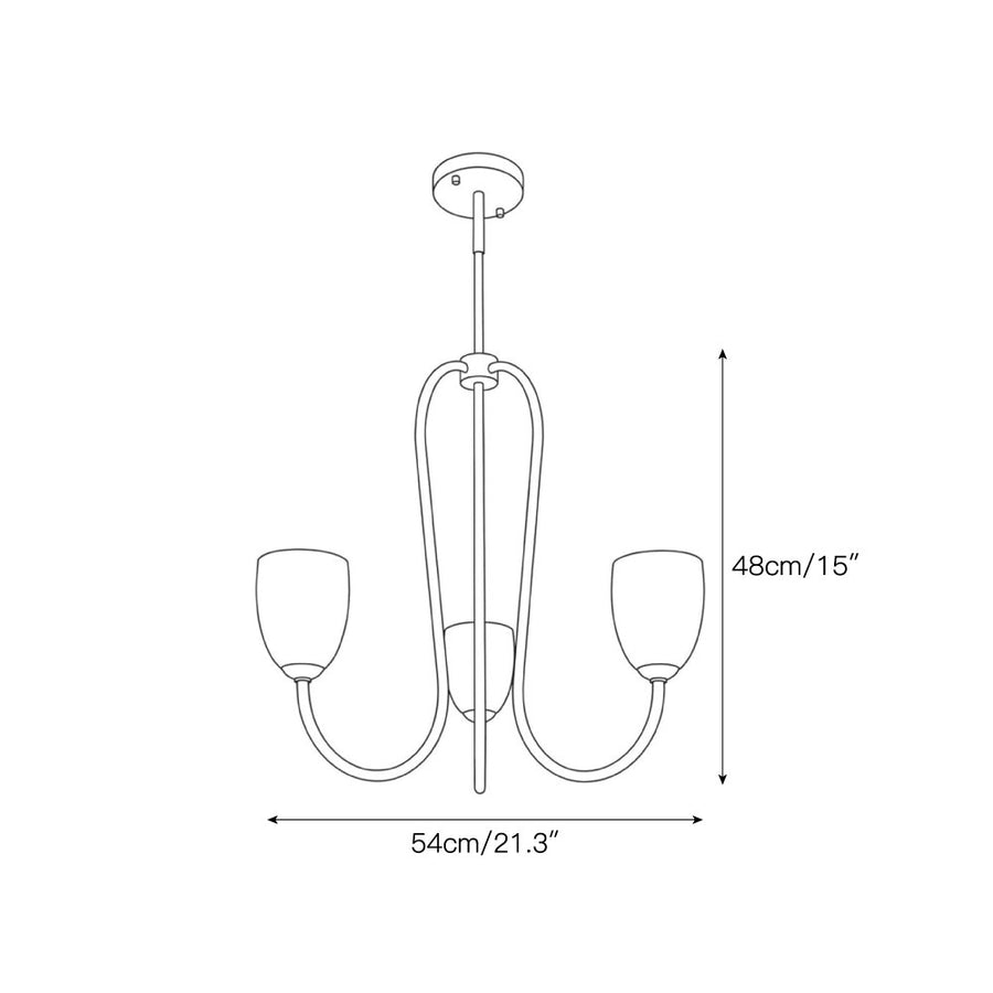 Mild Velin Alabaster Chandelier — Dimension drawings 1
