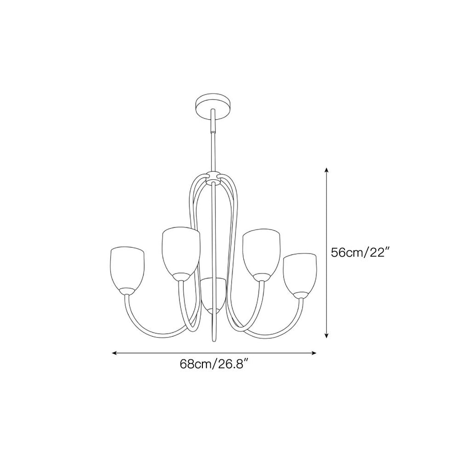 Mild Velin Alabaster Chandelier — Dimension drawings 2