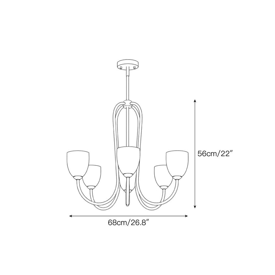 Mild Velin Alabaster Chandelier — Dimension drawings 3