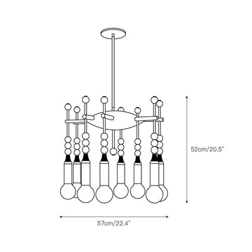 Millie Chandelier – detail 5 — Dimension drawings 2