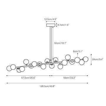 Mimosa Chandelier – detail 3 — Dimension drawings 1