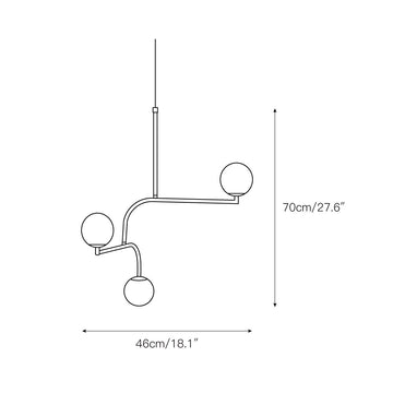 Balance Globe Chandelier – detail 3 — Dimension drawings 1