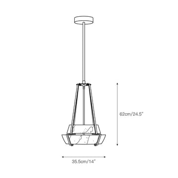 Mohegan Alabaster Pendant Lamp – detail 3 — Dimension drawings 1
