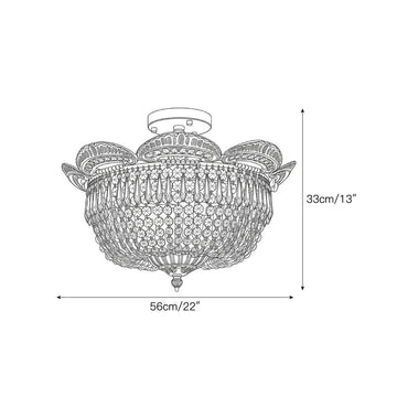 Monticello Flush Mount Ceiling Light – detail 3 — Dimension drawings 1