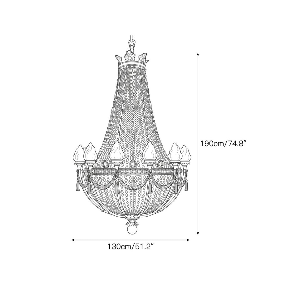 Montpellier Crown Crystal Chandelier – detail 4 — Dimension drawings 2