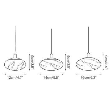 Moonstone Alabaster Pendant Lamp – detail 3 — Dimension drawings 1