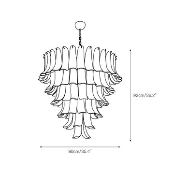 Tiered Petal Glass Chandelier – detail 5 — Dimension drawings 3