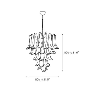 Murano Petal Chandelier – detail 3 — Dimension drawings 1