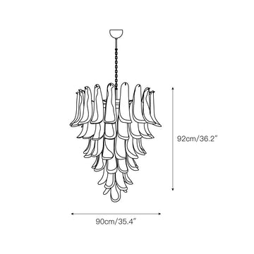 Murano Petal Chandelier – detail 4 — Dimension drawings 2