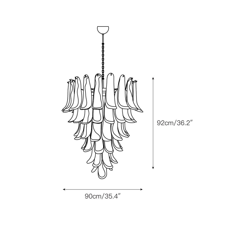 Murano Petal Chandelier – detail 4 — Dimension drawings 2