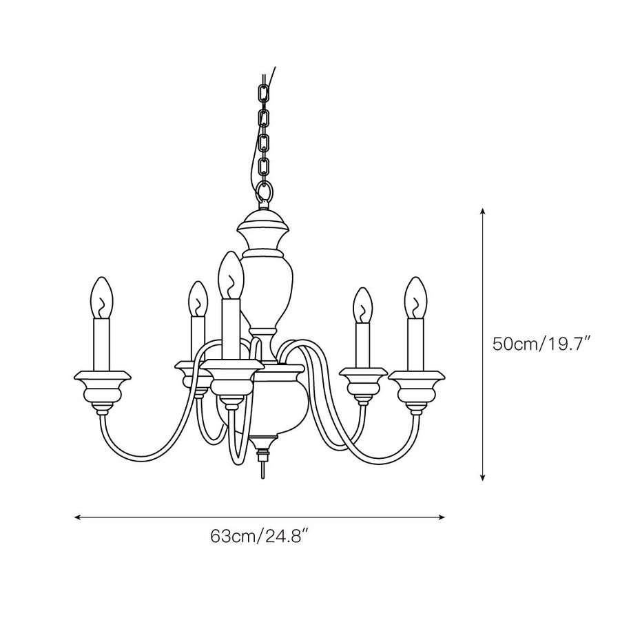 Neddy Wood Chandelier – detail 3 — Dimension drawings 1