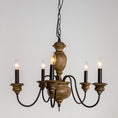Load image into Gallery viewer, Neddy Wood Chandelier