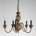 Load image into Gallery viewer, Neddy Wood Chandelier