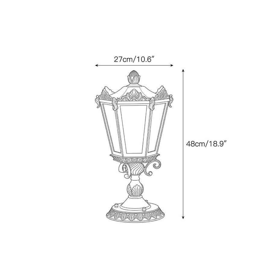 Newbury Estate Lantern Outdoor Light — Dimension drawings 1
