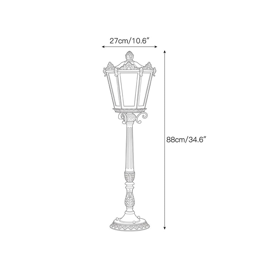Newbury Estate Lantern Outdoor Light — Dimension drawings 2