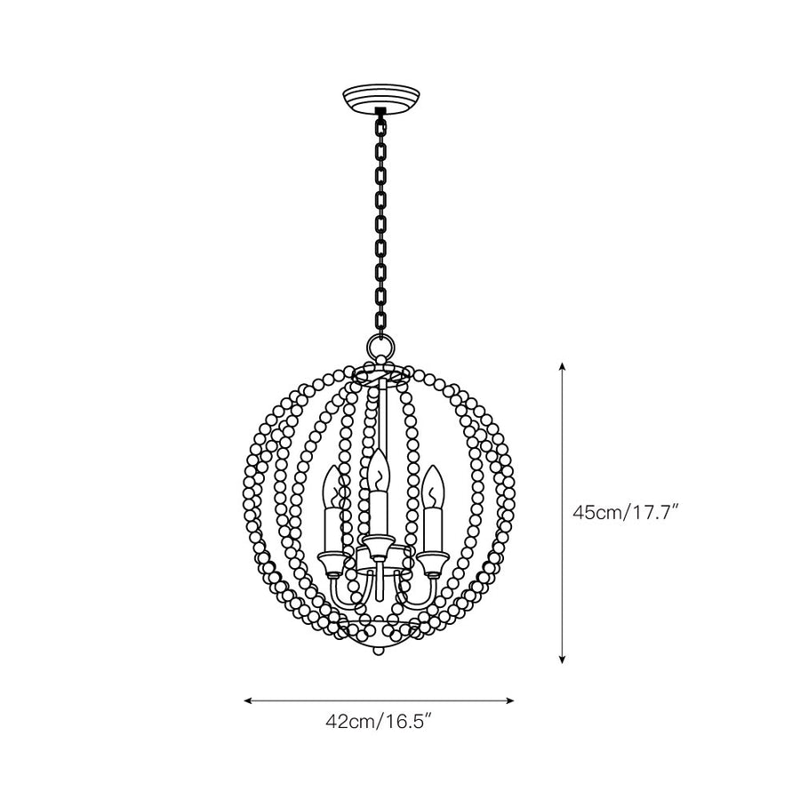 Newport Beaded Pendant Lamp – detail 3 — Dimension drawings 1