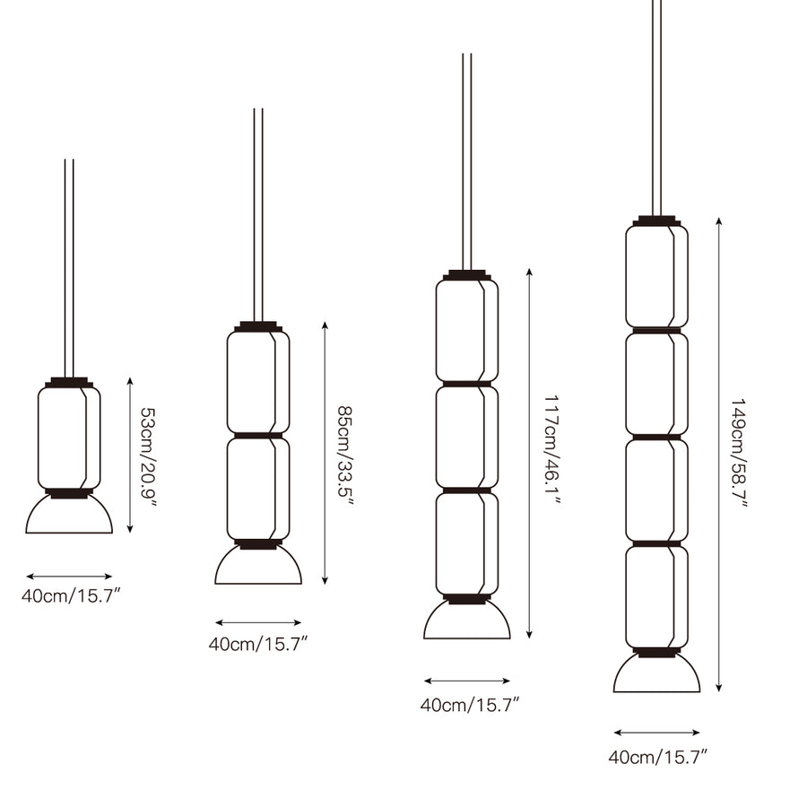 Noctambule Pendant Lamp – detail 4 — Dimension drawings 2