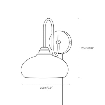 Nova Glass Plug-in Wall Lamp – detail 4 — Dimension drawings 1