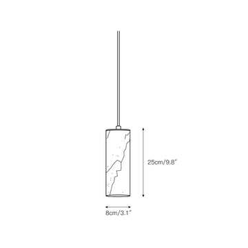 Nula Vertical Alabaster Pendant Light – detail 3 — Dimension drawings 1