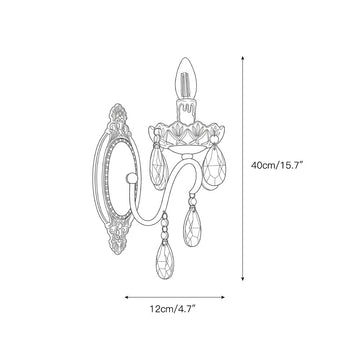 Ondersley Crystal Wall Lamp – detail 3 — Dimension drawings 1