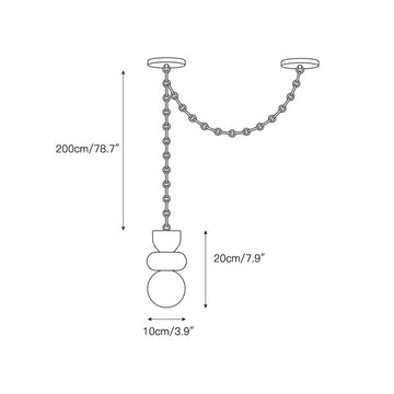 Lustre Chaîne Orba en Albâtre — Dimension drawings 2