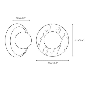 Orli Red Marble Sconce – detail 3 — Dimension drawings 1