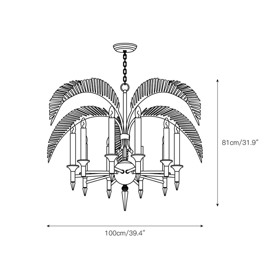Palm Frond Chandelier – detail 4 — Dimension drawings 2