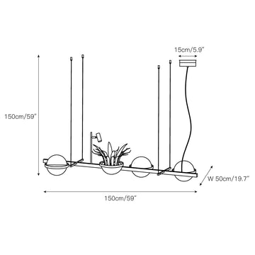 Palma Pendant Lamp – detail 9 — Dimension drawings 5