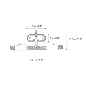 Pania Brass Wall Lamp – detail 3 — Dimension drawings 1