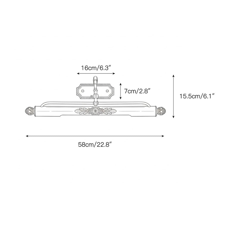 Pania Brass Wall Lamp – detail 4 — Dimension drawings 2