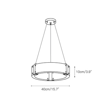 Parallel Ring Chandelier – detail 3 — Dimension drawings 1