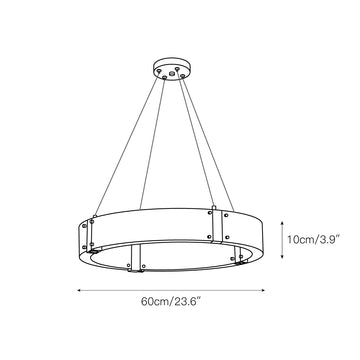 Parallel Ring Chandelier – detail 4 — Dimension drawings 2