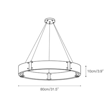Parallel Ring Chandelier – detail 5 — Dimension drawings 3