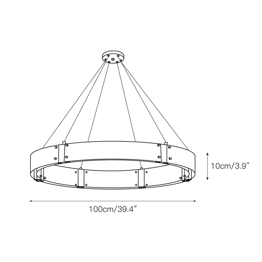 Parallel Ring Chandelier – detail 6 — Dimension drawings 4