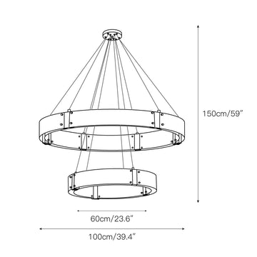 Parallel Ring Chandelier – detail 8 — Dimension drawings 6