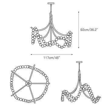 Parel Chandelier – detail 3 — Dimension drawings 1