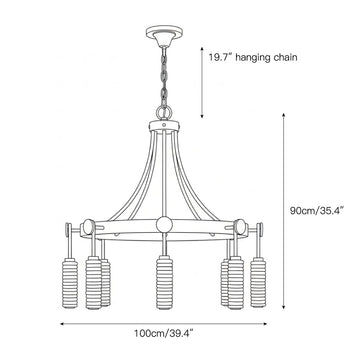 Payson Alabaster Chandelier – detail 3 — Dimension drawings 1