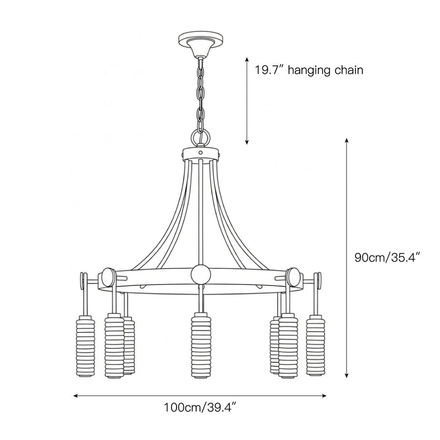 Payson Alabaster Chandelier – detail 3 — Dimension drawings 1