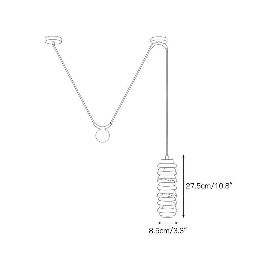Payson Alabaster Counterweight Pendant Lamp — Dimension drawings 1