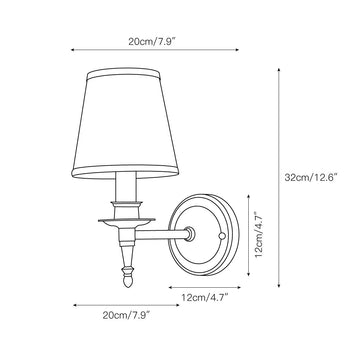 Charleston Wall Lamp – detail 3 — Dimension drawings 1