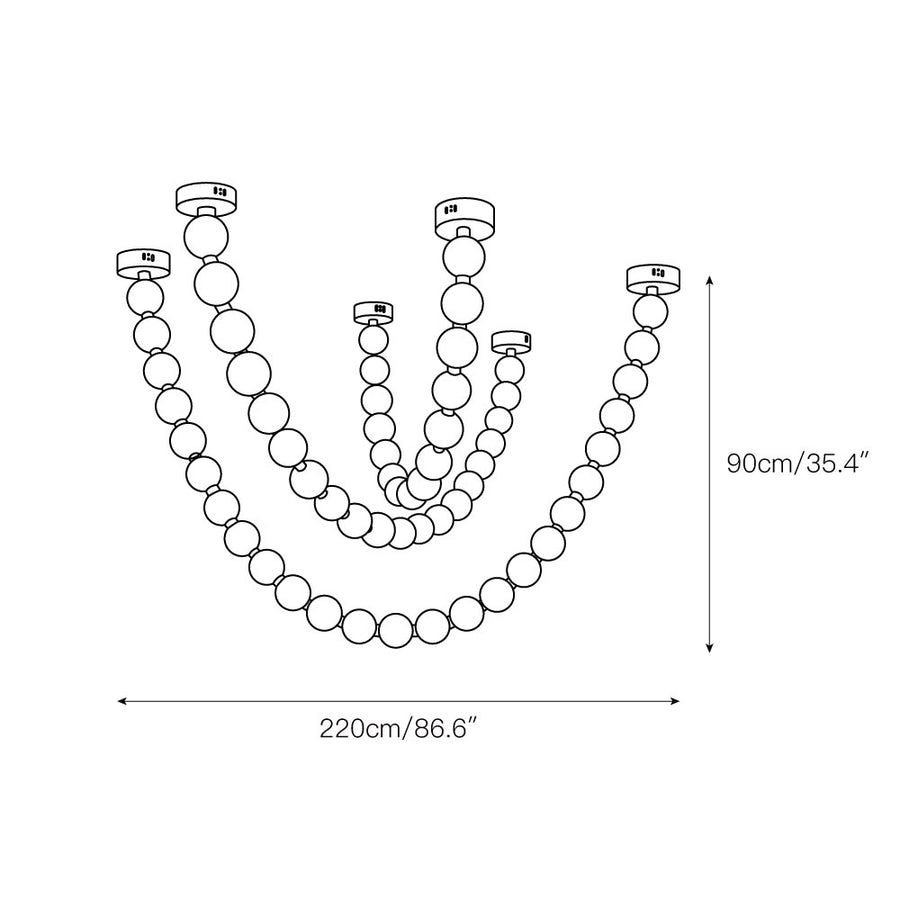 Pearl Necklace Chandelier – detail 6 — Dimension drawings 4