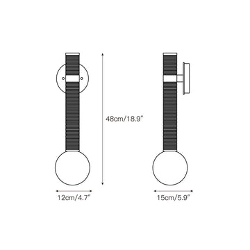 Threadline Globe Wall Sconce – detail 4 — Dimension drawings 1