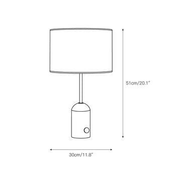 Penn Table Lamp – detail 3 — Dimension drawings 1