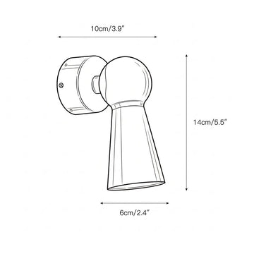 Peppone Wall Lamp – detail 3 — Dimension drawings 1