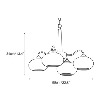 Persimmon Chandelier – detail 4 — Dimension drawings 2